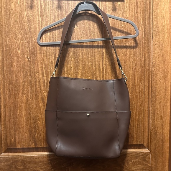 Bostonian Dark Brown Large BOHO Leather Shoulder Bag - Picture 1 of 6